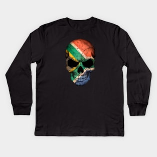 South African Flag Skull Kids Long Sleeve T-Shirt